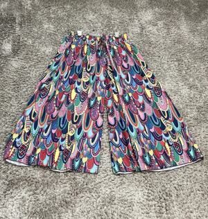 Women Wide Leg Pants Plus Size 2XL Boho Hippie Festival Colorful Palazzo